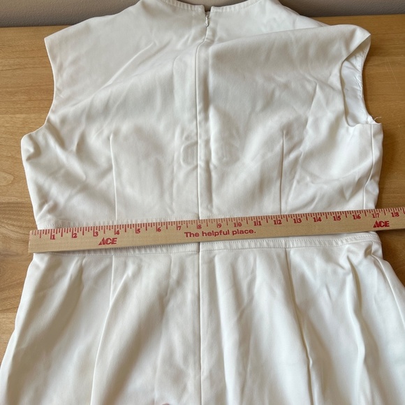 CARLISLE DRESS 12 IVORY PENCIL WAIST TIE DETAIL LINED SUMMER PARTY WEDDING GUEST - Picture 7 of 11